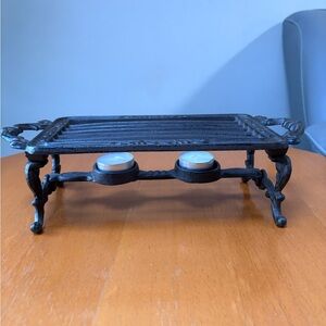 Vintage small wrought iron warming stand